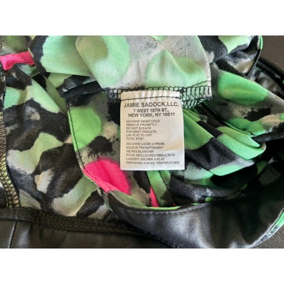 JAMIE SADOCK Sleeveless Golf Top Green Black Geometric Faux Leather Trim Size L? - Picture 8 of 9